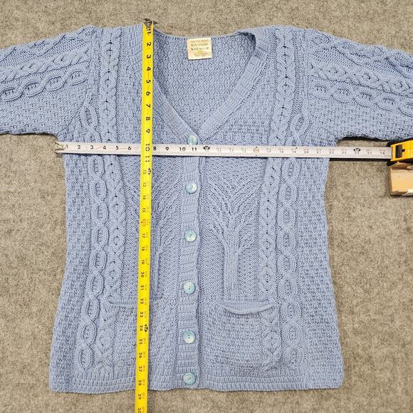 Kilronan Knitwear Womens L Large 100% Merino Wool Cableknit Cardigan Sweater - Picture 9 of 15